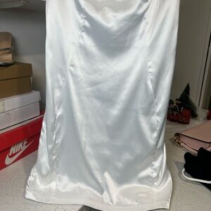 AKIRA White Satin Dress